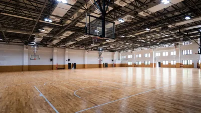 Highbay lights in a gymnasium